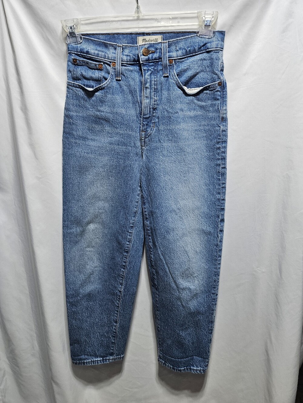 Madewell Balloon Jeans Size 26 High Rise Tapered Crop Denim Light Wash Mom Jeans